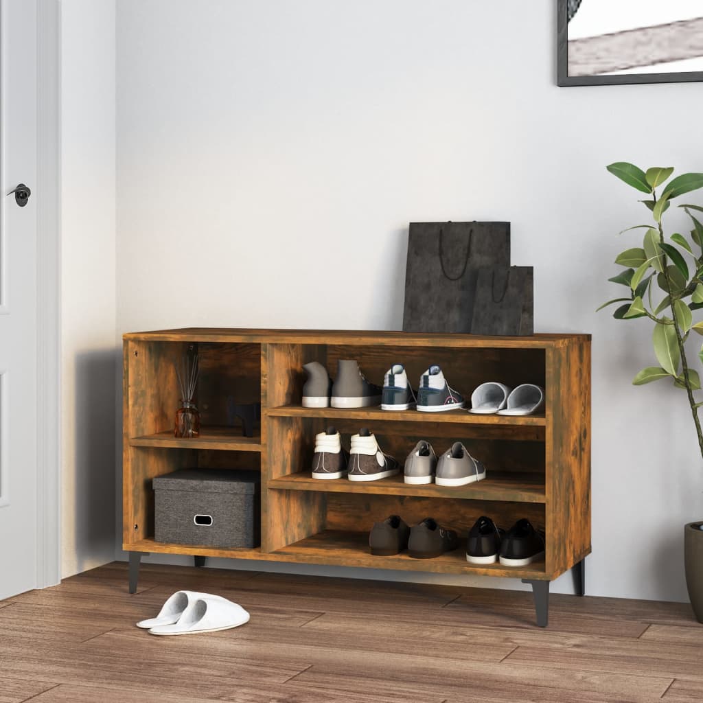 Schuhregal Räuchereiche 102x36x60 cm Holzwerkstoff - Pazzar.ch