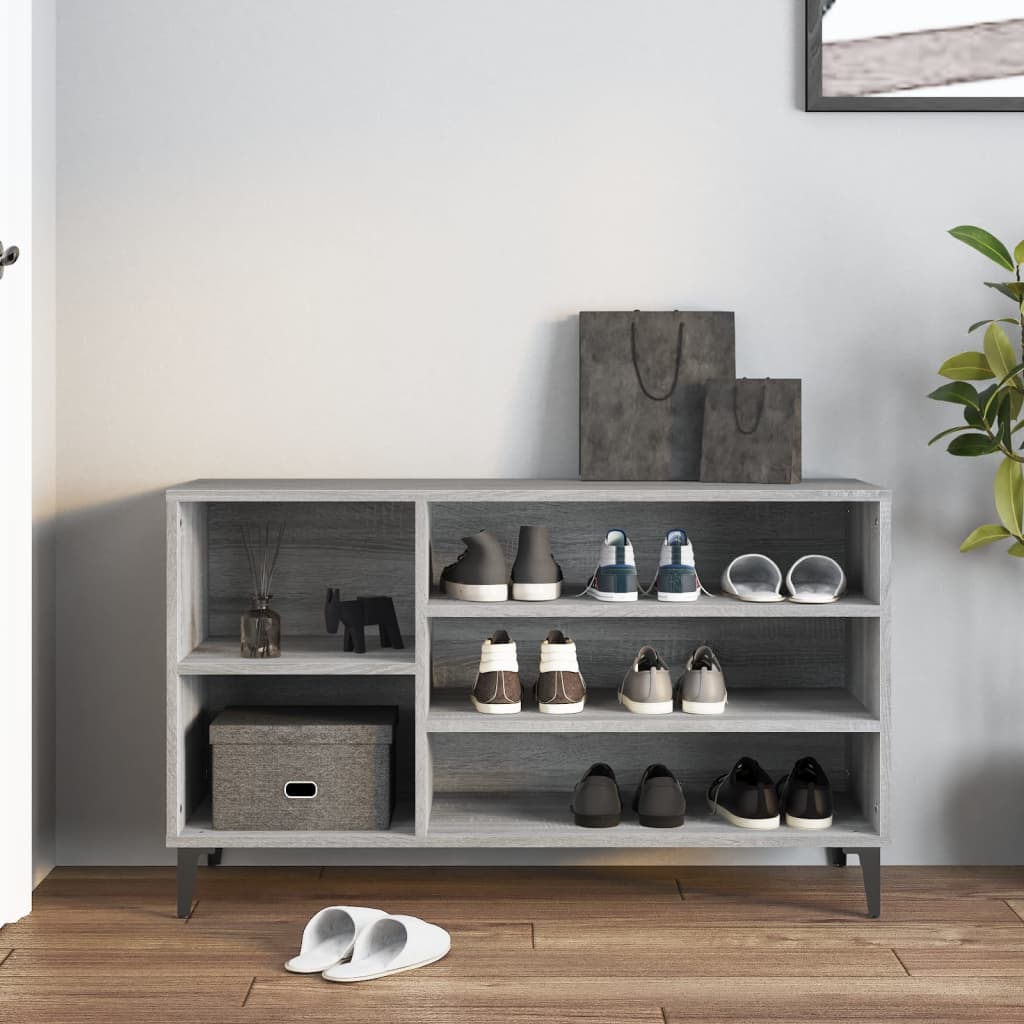 Schuhregal Grau Sonoma 102x36x60 cm Holzwerkstoff - Pazzar.ch