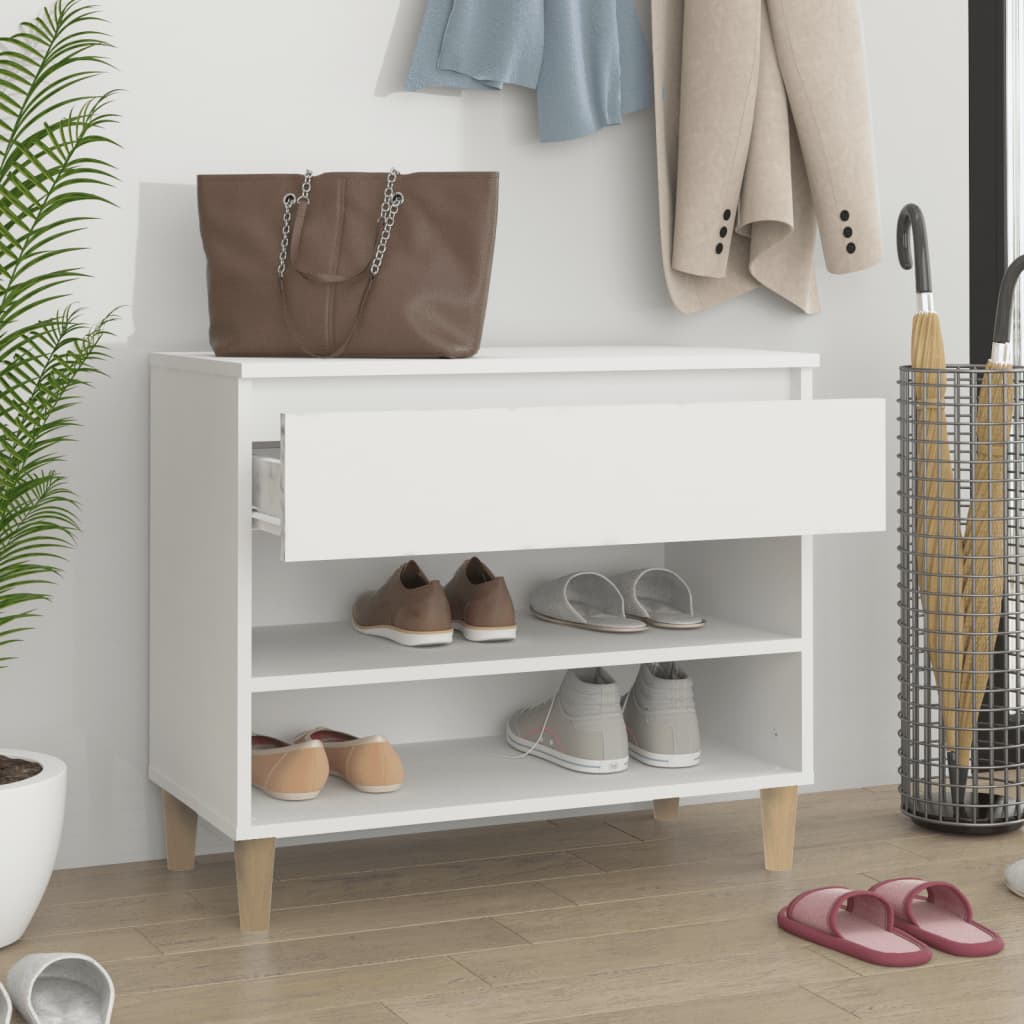 Schuhregal Weiß 70x36x60 cm Holzwerkstoff - Pazzar.ch