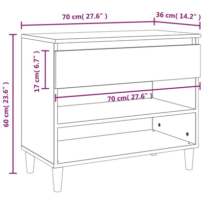 Schuhregal Betongrau 70x36x60 cm Holzwerkstoff - Pazzar.ch