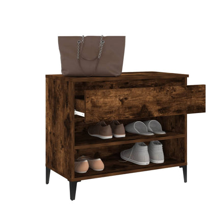 Schuhregal Räuchereiche 70x36x60 cm Holzwerkstoff - Pazzar.ch