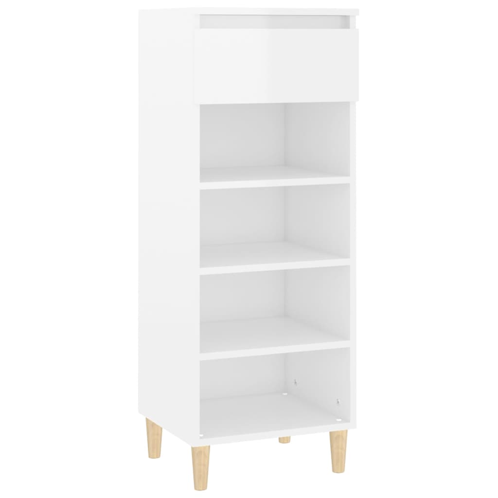 Schuhschrank Hochglanz-Weiß 40x36x105 cm Holzwerkstoff - Pazzar.ch
