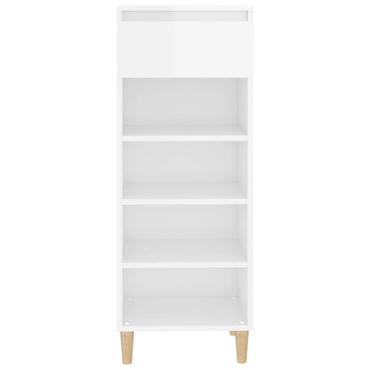 Schuhschrank Hochglanz-Weiß 40x36x105 cm Holzwerkstoff - Pazzar.ch