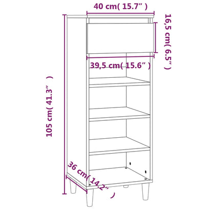 Schuhschrank Betongrau 40x36x105 cm Holzwerkstoff - Pazzar.ch