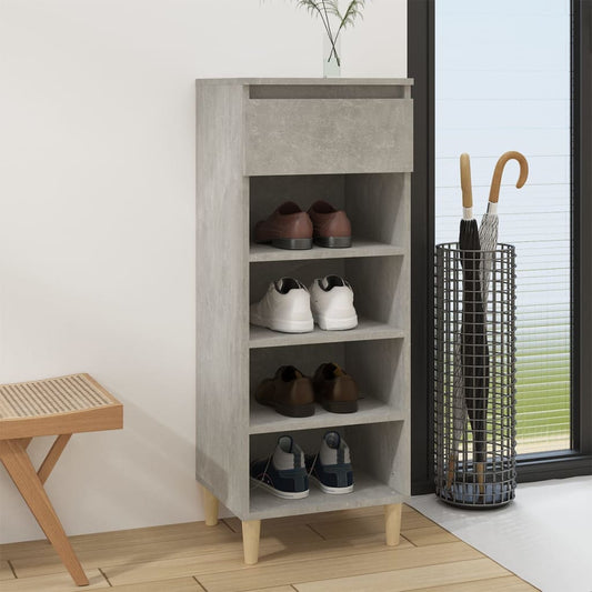 Schuhschrank Betongrau 40x36x105 cm Holzwerkstoff - Pazzar.ch