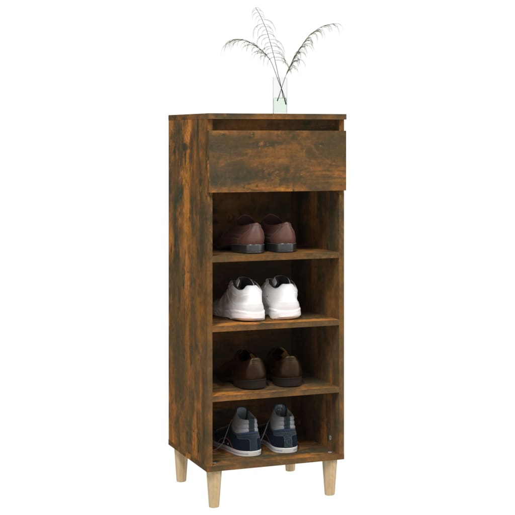 Schuhschrank Räuchereiche 40x36x105 cm Holzwerkstoff - Pazzar.ch