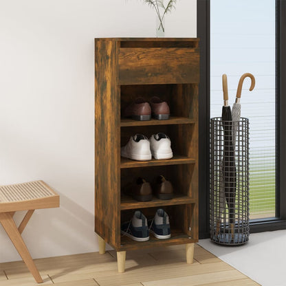 Schuhschrank Räuchereiche 40x36x105 cm Holzwerkstoff - Pazzar.ch