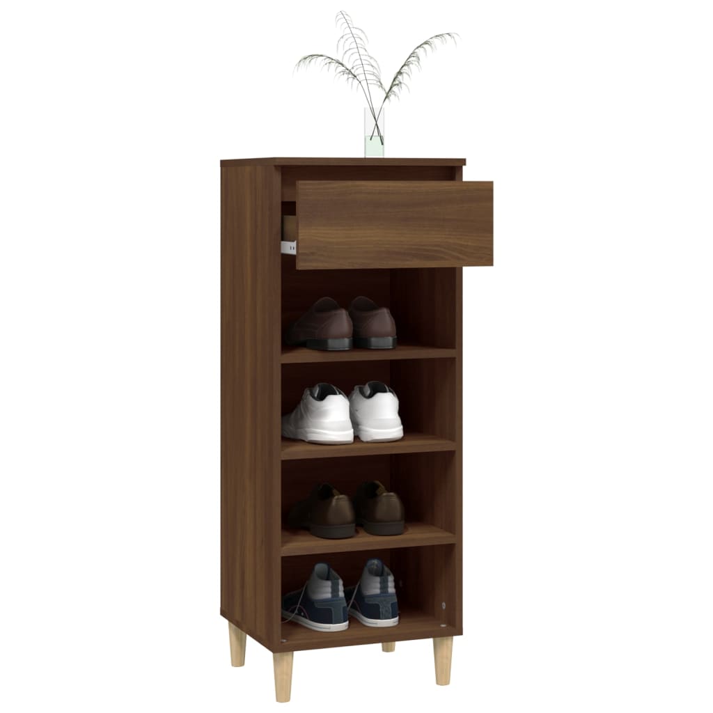 Schuhschrank Braun Eichen-Optik 40x36x105 cm Holzwerkstoff - Pazzar.ch
