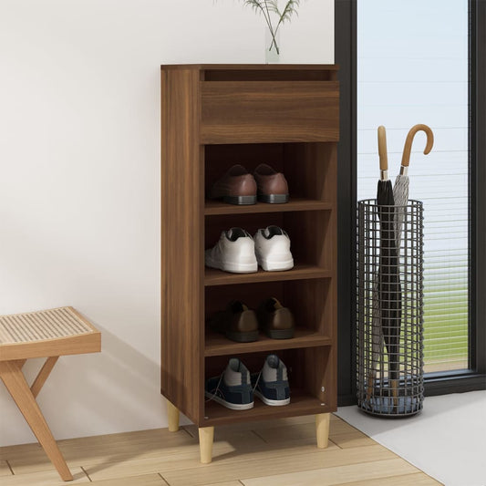 Schuhschrank Braun Eichen-Optik 40x36x105 cm Holzwerkstoff - Pazzar.ch