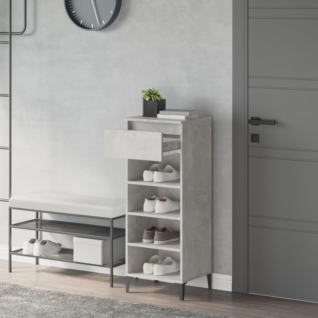 Schuhregal Betongrau 40x36x105 cm Holzwerkstoff - Pazzar.ch