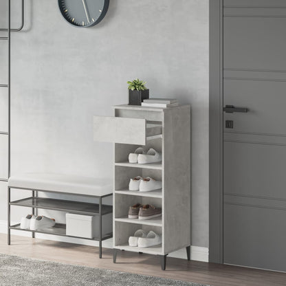 Schuhregal Betongrau 40x36x105 cm Holzwerkstoff - Pazzar.ch