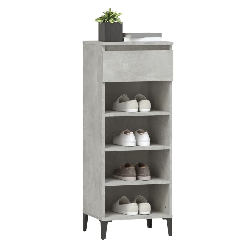 Schuhregal Betongrau 40x36x105 cm Holzwerkstoff - Pazzar.ch