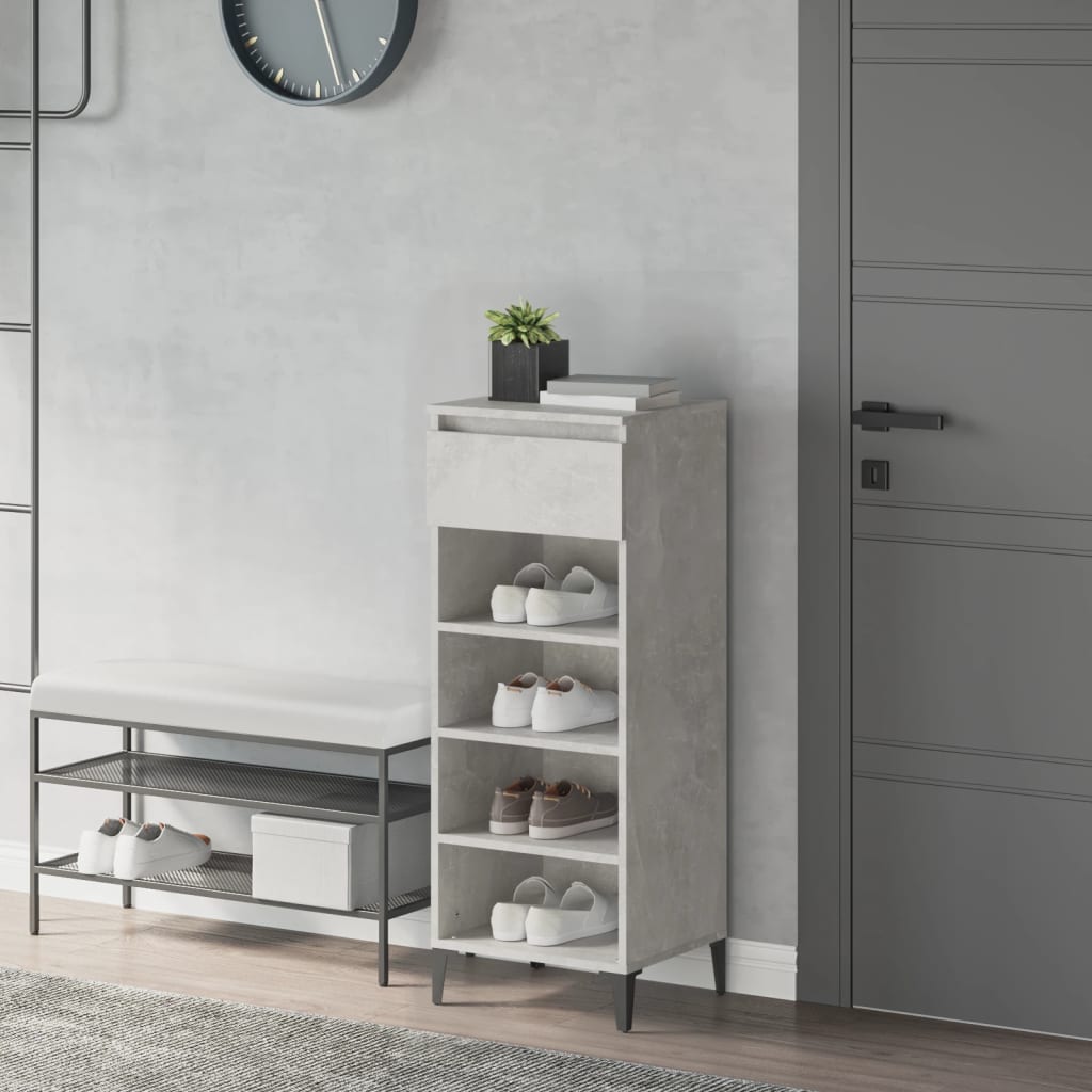 Schuhregal Betongrau 40x36x105 cm Holzwerkstoff - Pazzar.ch