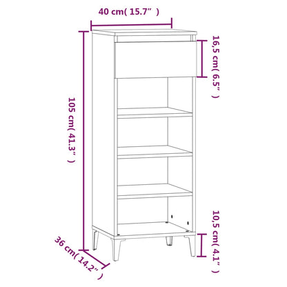 Schuhregal Räuchereiche 40x36x105 cm Holzwerkstoff - Pazzar.ch