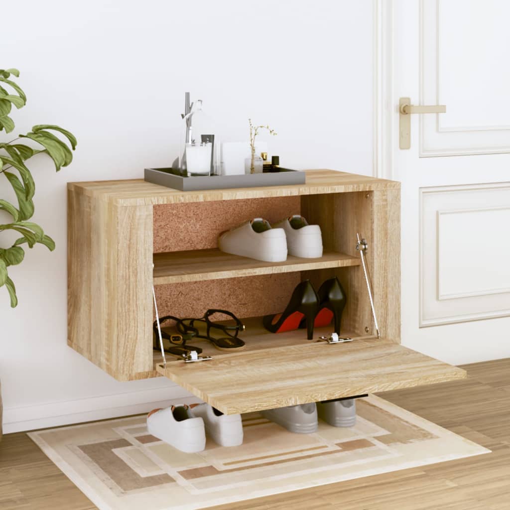 Wand-Schuhschrank Sonoma-Eiche 70x35x38 cm Holzwerkstoff - Pazzar.ch