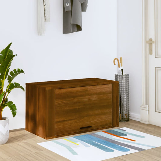Wand-Schuhschrank Braun Eichen-Optik 70x35x38 cm Massivholz - Pazzar.ch