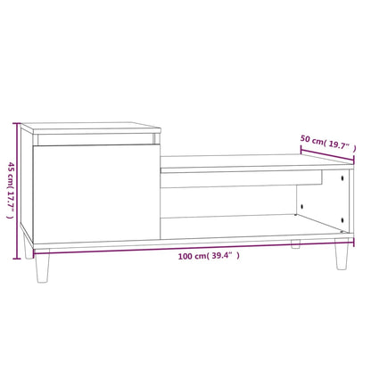 Couchtisch Sonoma-Eiche 100x50x45 cm Holzwerkstoff - Pazzar.ch