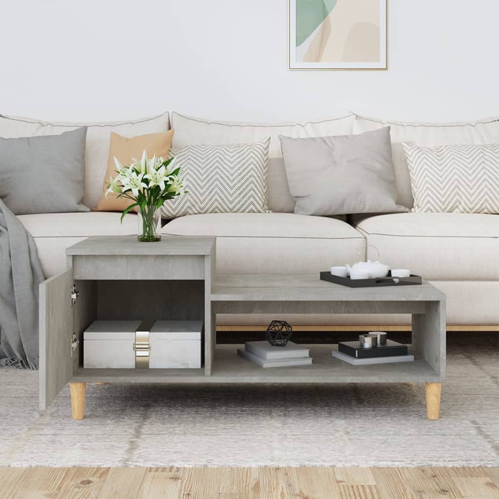 Couchtisch Betongrau 100x50x45 cm Holzwerkstoff - Pazzar.ch