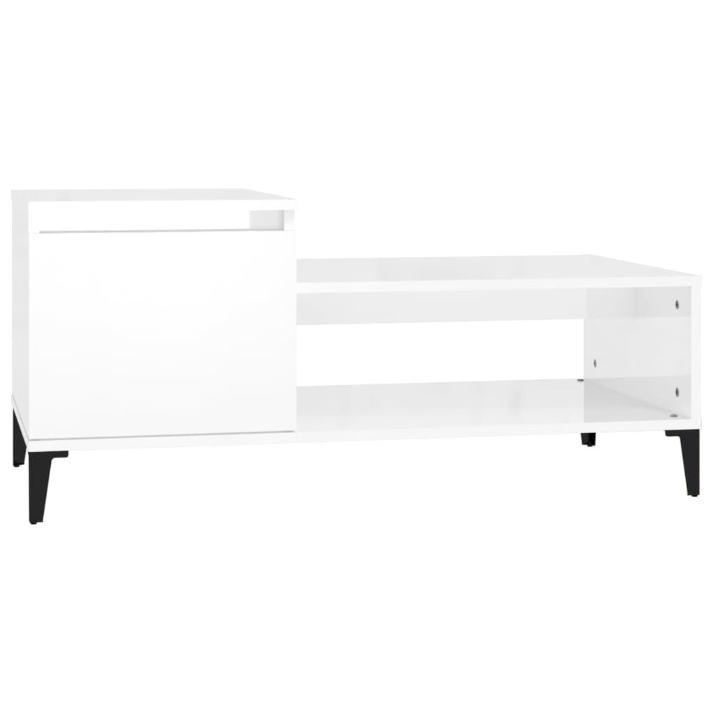 Couchtisch Hochglanz-Weiß 100x50x45 cm Holzwerkstoff - Pazzar.ch