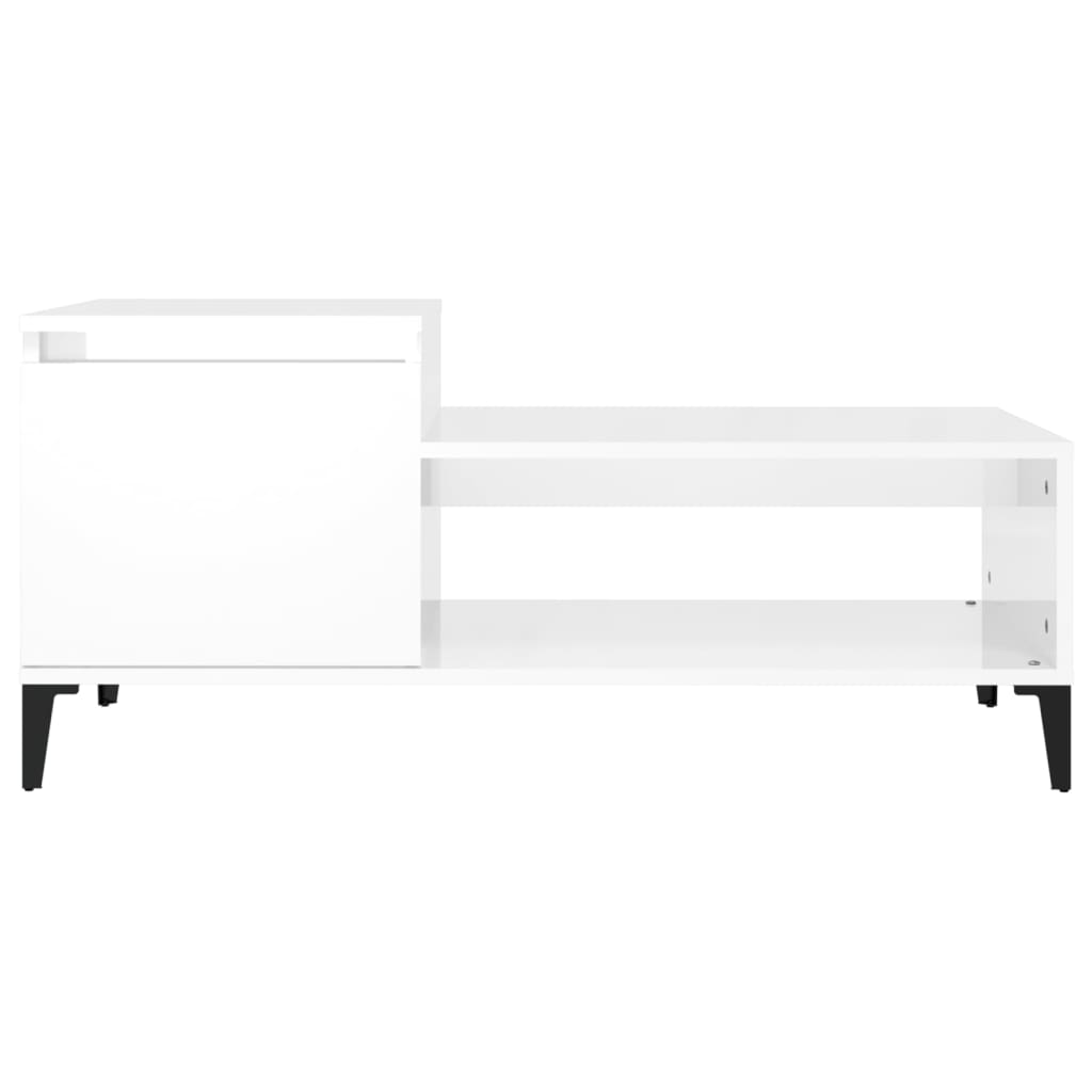 Couchtisch Hochglanz-Weiß 100x50x45 cm Holzwerkstoff - Pazzar.ch