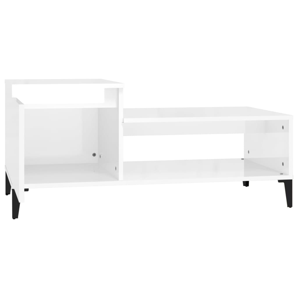Couchtisch Hochglanz-Weiß 100x50x45 cm Holzwerkstoff - Pazzar.ch
