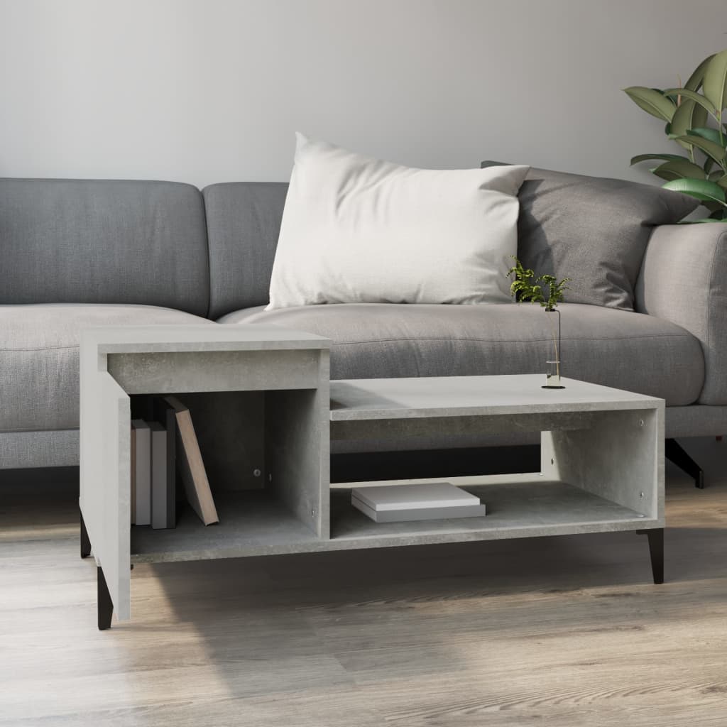 Couchtisch Betongrau 100x50x45 cm Holzwerkstoff - Pazzar.ch