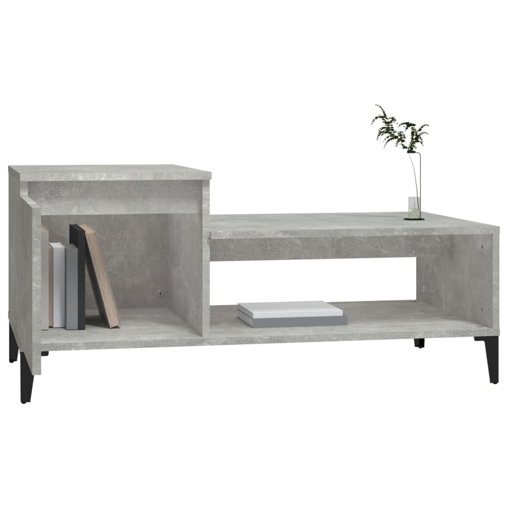 Couchtisch Betongrau 100x50x45 cm Holzwerkstoff - Pazzar.ch