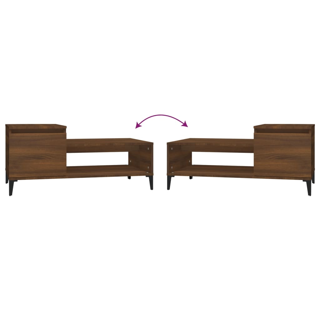 Couchtisch Braun Eichen-Optik 100x50x45 cm Holzwerkstoff - Pazzar.ch