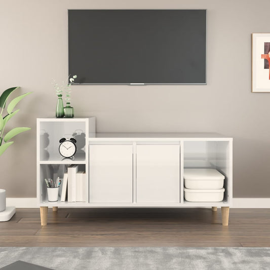 TV-Schrank Hochglanz-Weiß 100x35x55 cm Holzwerkstoff - Pazzar.ch