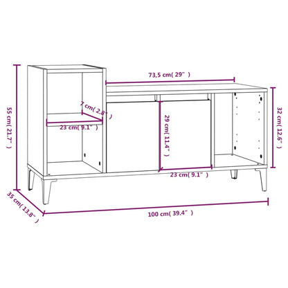 TV-Schrank Räuchereiche 100x35x55 cm Holzwerkstoff - Pazzar.ch