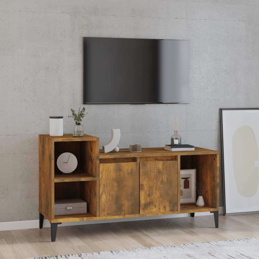 TV-Schrank Räuchereiche 100x35x55 cm Holzwerkstoff - Pazzar.ch