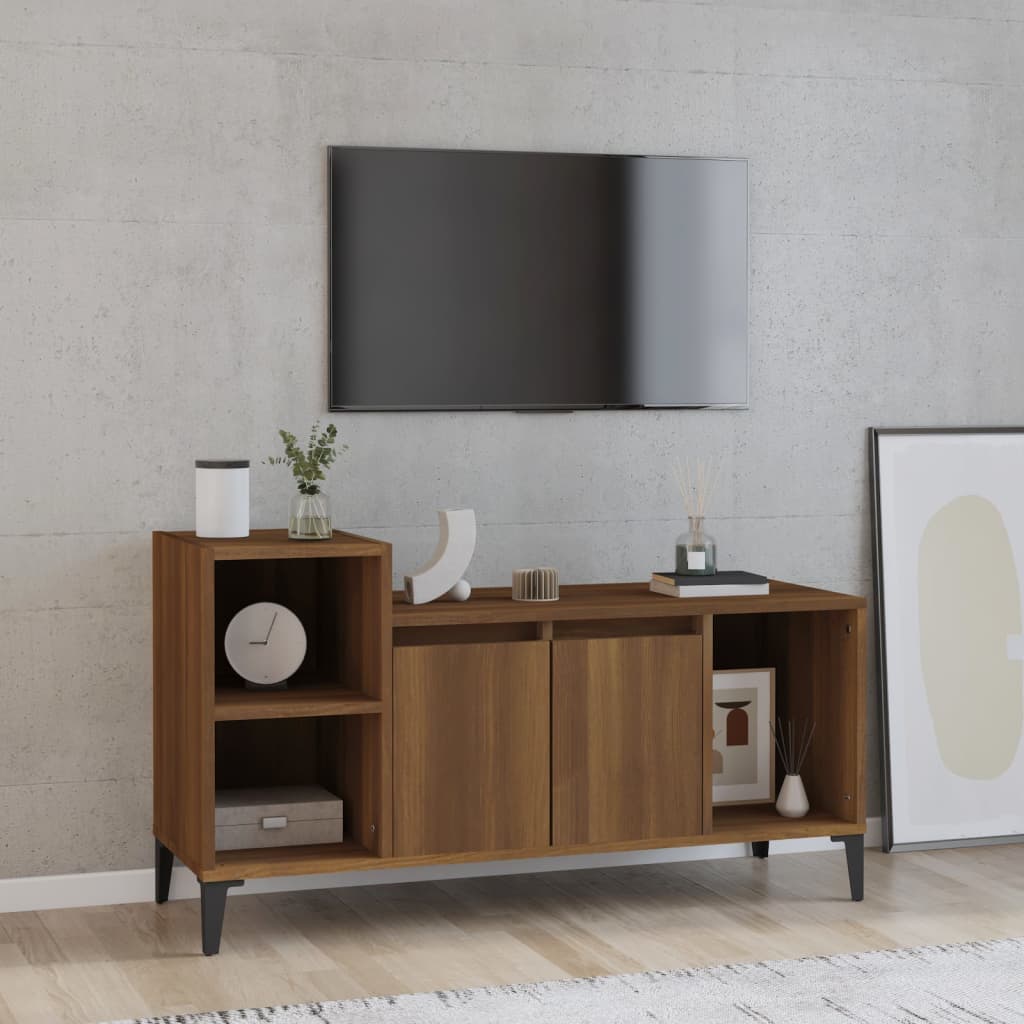 TV-Schrank Braun Eichen-Optik 100x35x55 cm Holzwerkstoff - Pazzar.ch