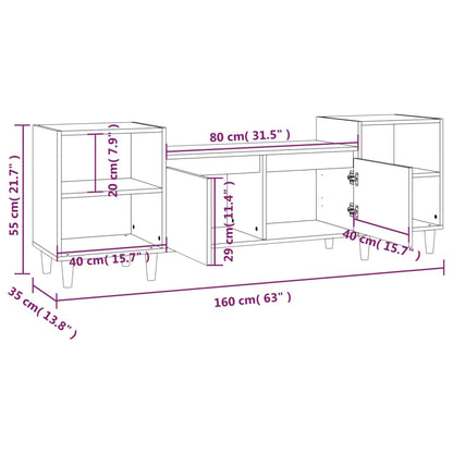 TV-Schrank Räuchereiche 160x35x55 cm Holzwerkstoff - Pazzar.ch