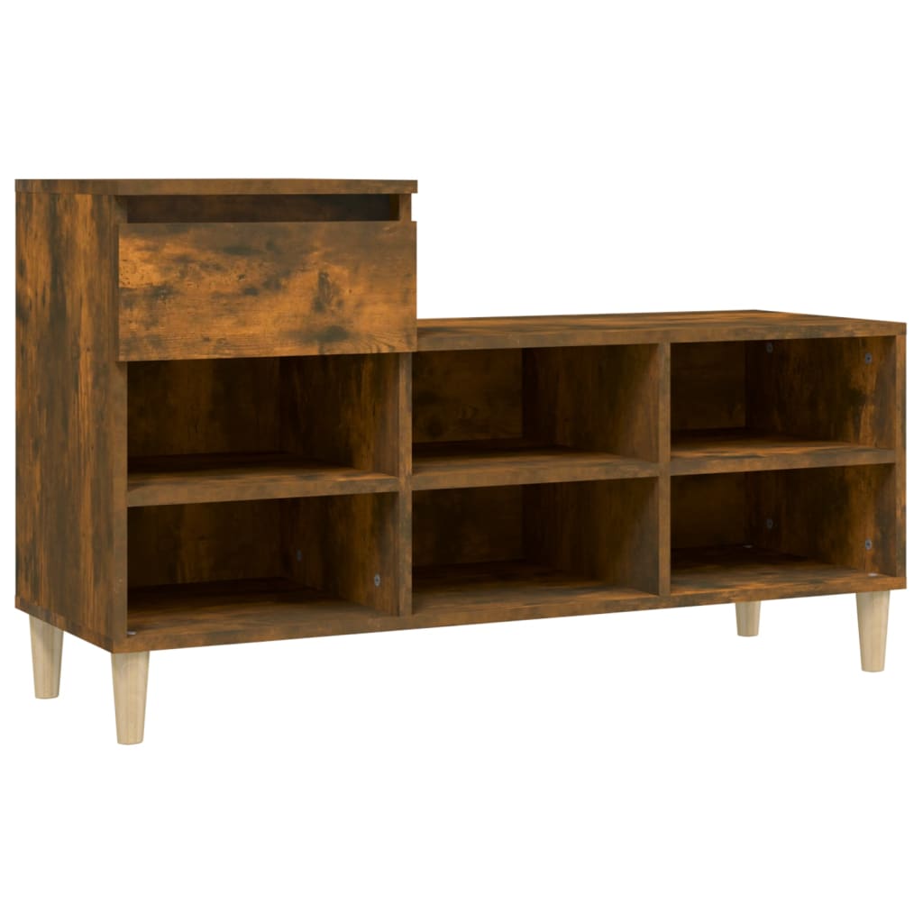 Schuhregal Räuchereiche 102x36x60 cm Holzwerkstoff - Pazzar.ch