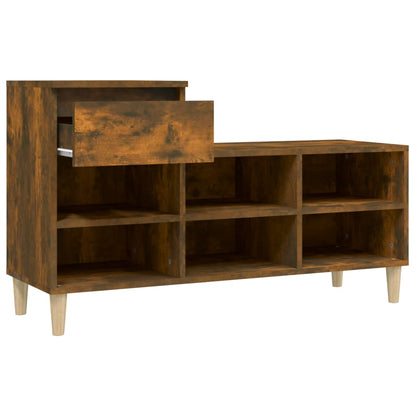 Schuhregal Räuchereiche 102x36x60 cm Holzwerkstoff - Pazzar.ch