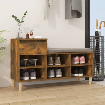 Schuhregal Räuchereiche 102x36x60 cm Holzwerkstoff - Pazzar.ch