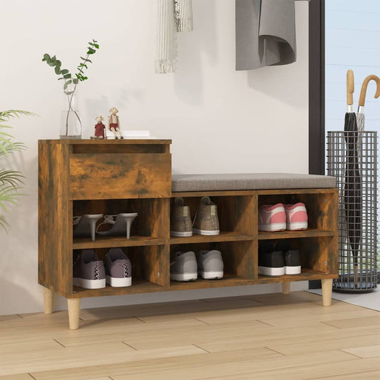 Schuhregal Räuchereiche 102x36x60 cm Holzwerkstoff - Pazzar.ch