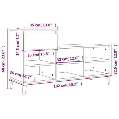 Schuhregal Hochglanz-Weiß 102x36x60 cm Holzwerkstoff - Pazzar.ch