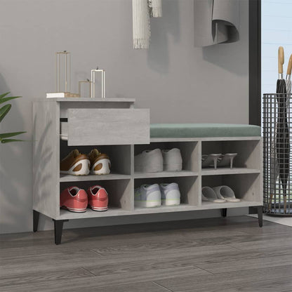 Schuhregal Betongrau 102x36x60 cm Holzwerkstoff - Pazzar.ch