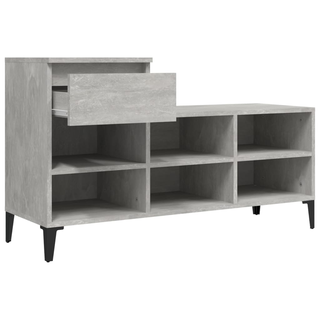 Schuhregal Betongrau 102x36x60 cm Holzwerkstoff - Pazzar.ch