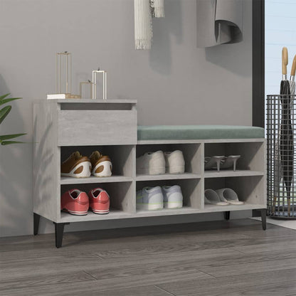 Schuhregal Betongrau 102x36x60 cm Holzwerkstoff - Pazzar.ch