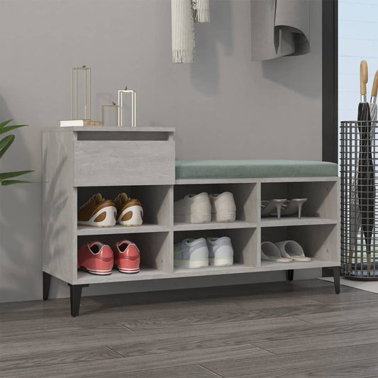 Schuhregal Betongrau 102x36x60 cm Holzwerkstoff - Pazzar.ch