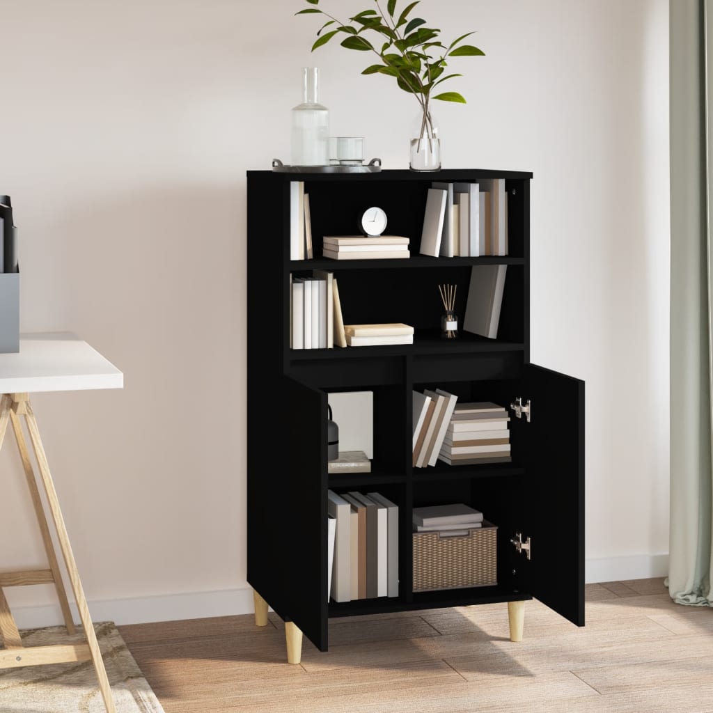 Highboard Schwarz 60x36x110 cm Holzwerkstoff - Pazzar.ch