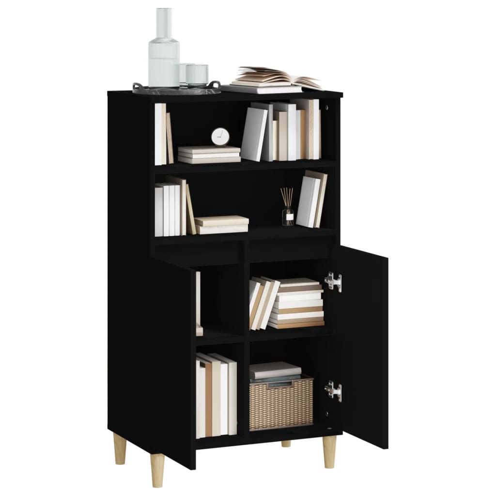 Highboard Schwarz 60x36x110 cm Holzwerkstoff - Pazzar.ch