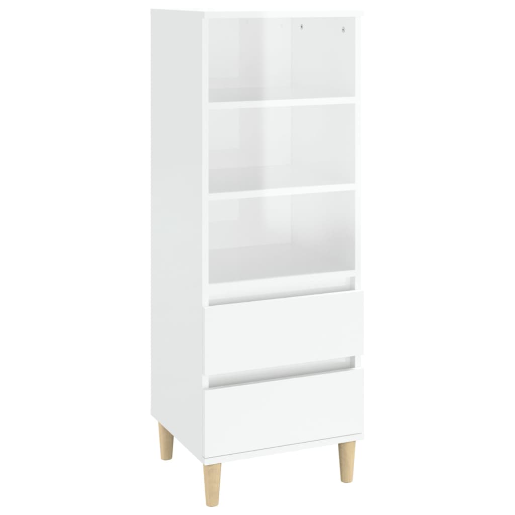 Highboard Hochglanz-Weiß 40x36x110 cm Holzwerkstoff - Pazzar.ch