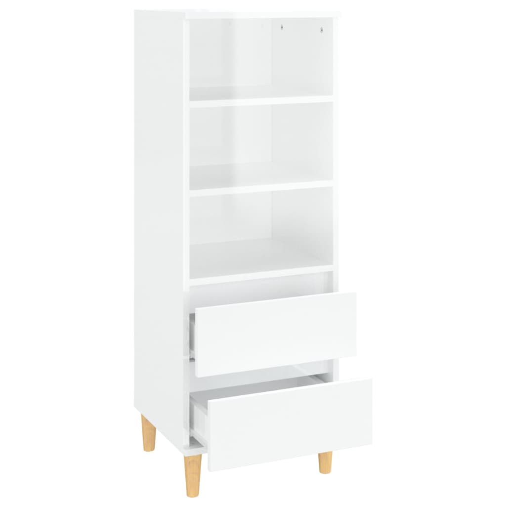 Highboard Hochglanz-Weiß 40x36x110 cm Holzwerkstoff