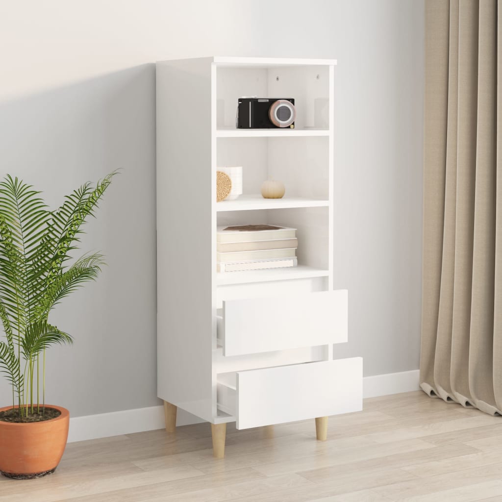Highboard Hochglanz-Weiß 40x36x110 cm Holzwerkstoff - Pazzar.ch