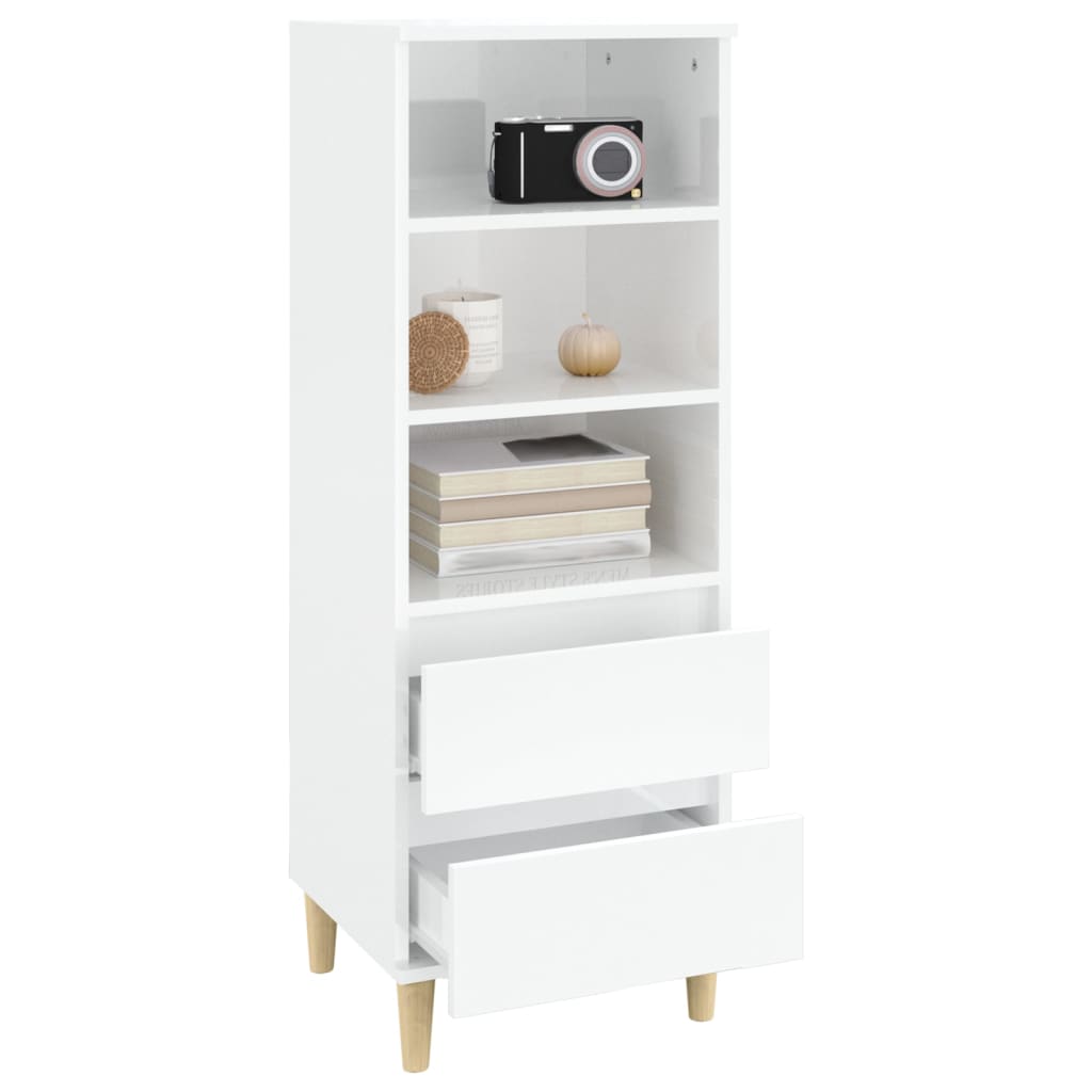 Highboard Hochglanz-Weiß 40x36x110 cm Holzwerkstoff - Pazzar.ch