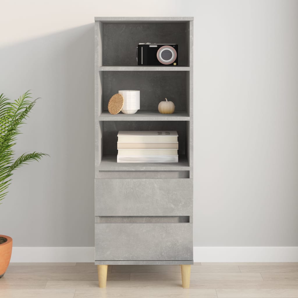 Highboard Betongrau 40x36x110 cm Holzwerkstoff - Pazzar.ch