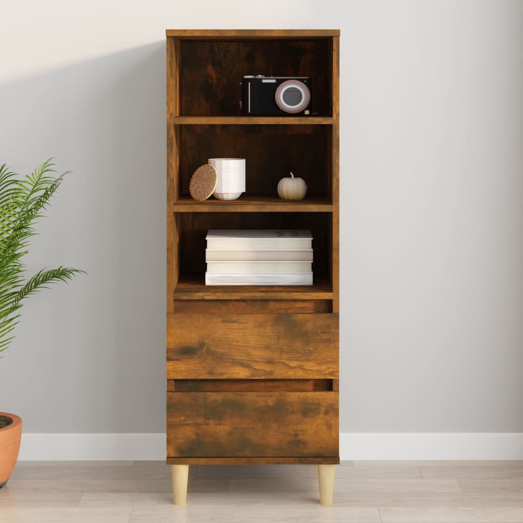 Highboard Räuchereiche 40x36x110 cm Holzwerkstoff - Pazzar.ch
